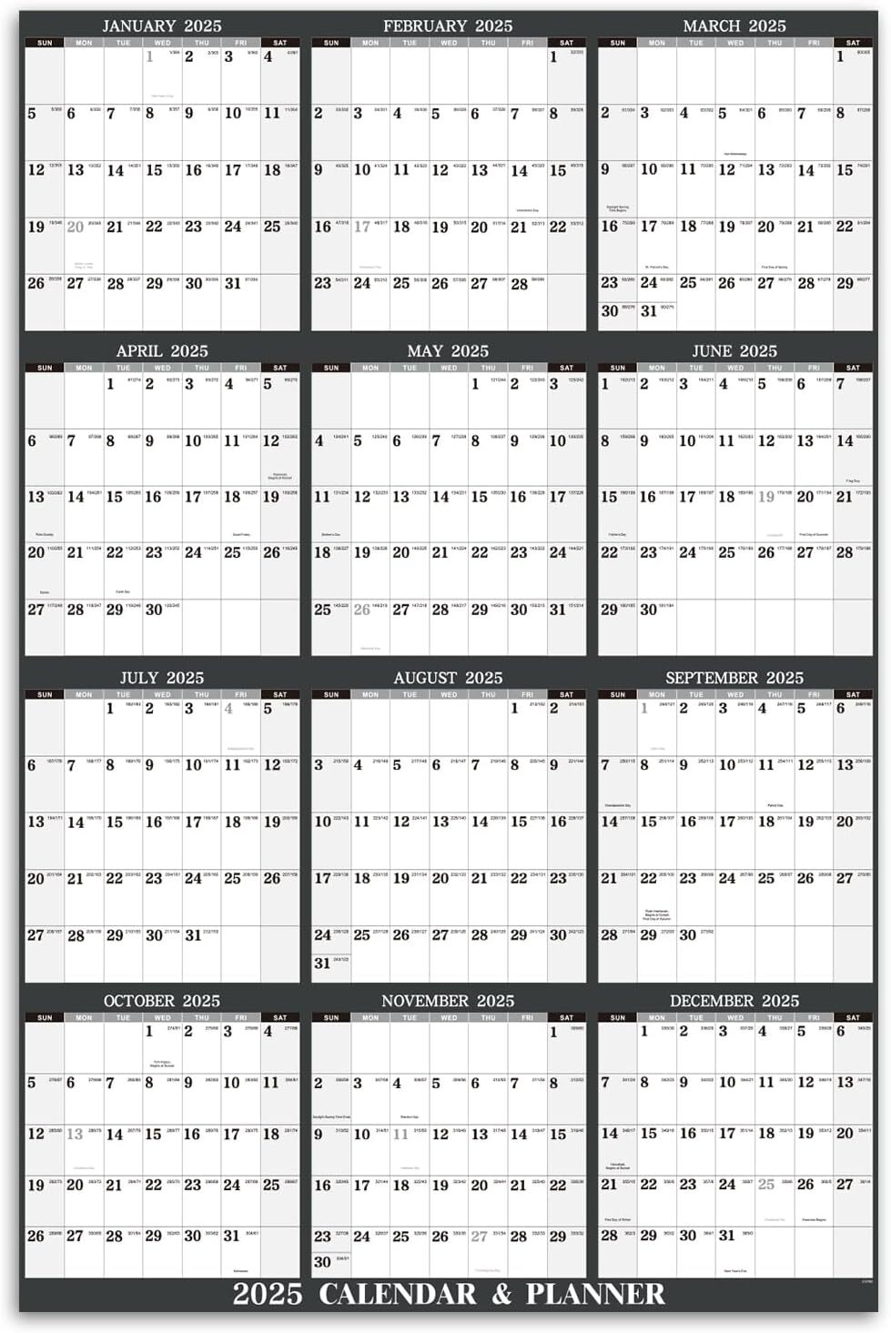 2025 Yearly Wall Calendar - Jan. 2025 - Dec. 2025, 34.3 2025 Yearly Wall Calendar - Jan. 2025 - Dec. 2025, 34.3