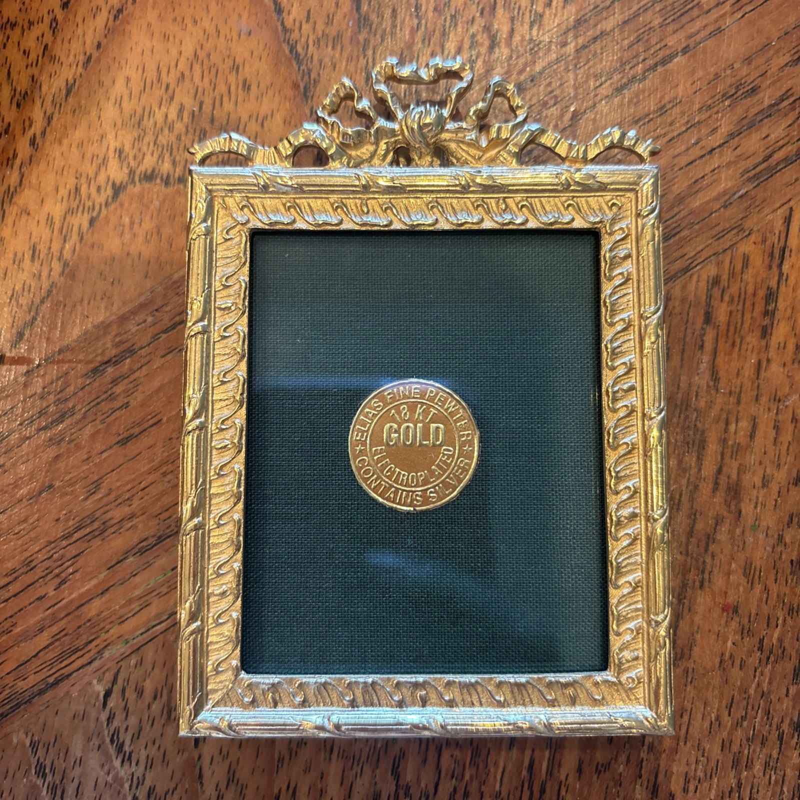 Vintage Elias artmetal Extra Fine gold Pewter Frame French Bow Vintage Elias artmetal Extra Fine gold Pewter Frame French Bow