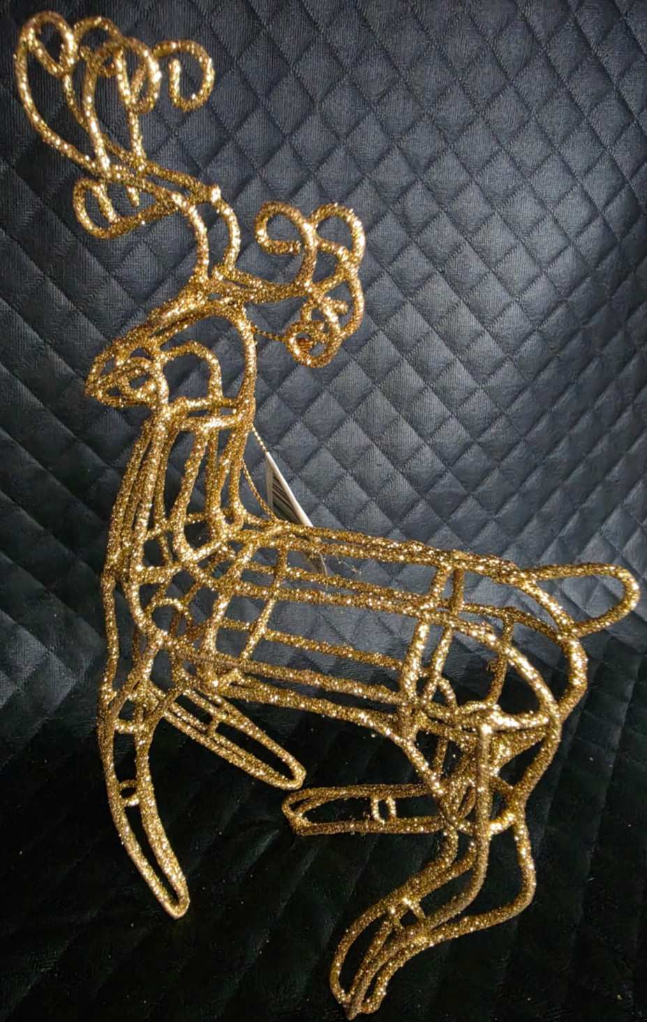 ViTG Pacific Rim NOS Gold Glitter Wire Reindeer Xmas Ornament 9x5 ViTG Pacific Rim NOS Gold Glitter Wire Reindeer Xmas Ornament 9x5