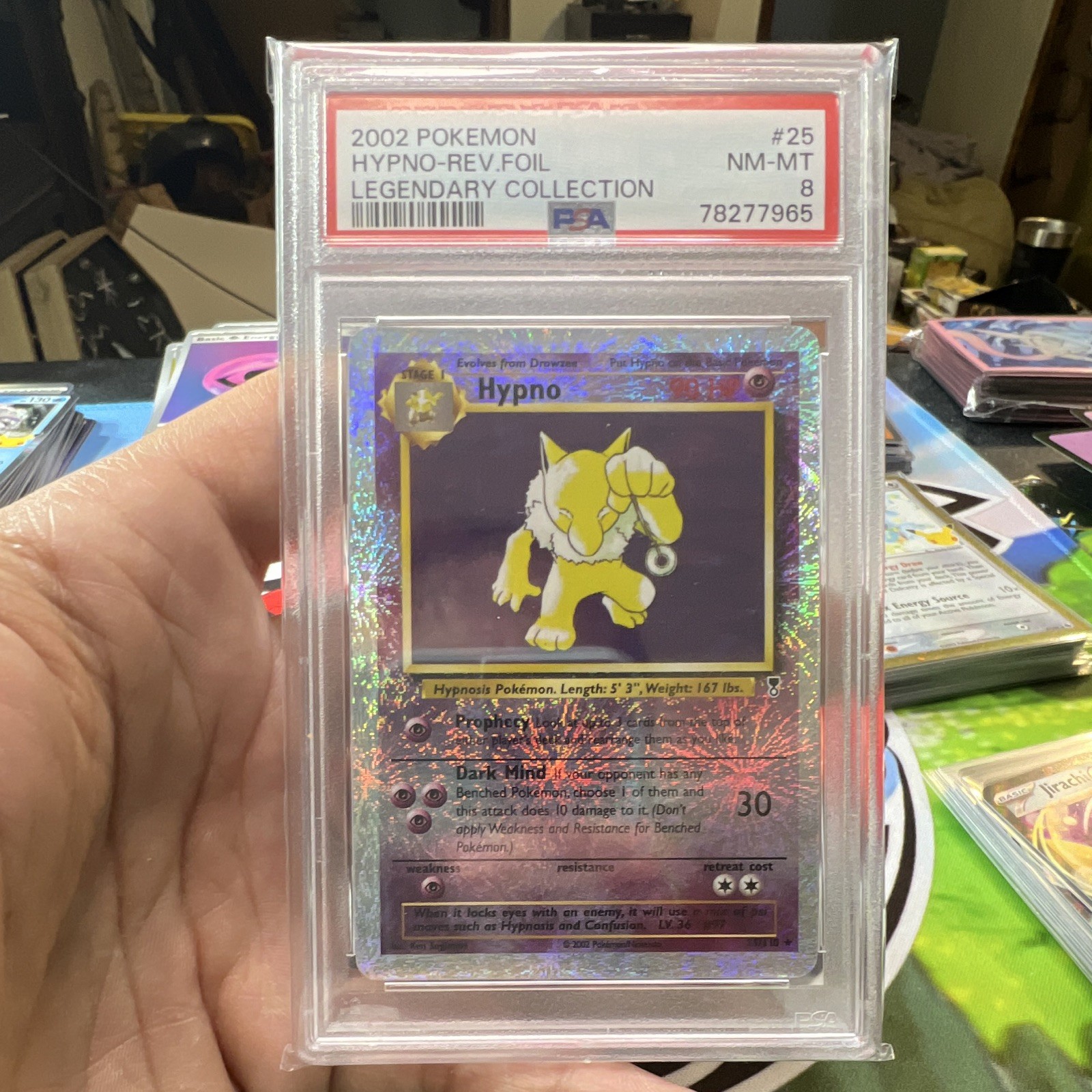 Pokémon Legendary Collection 2002 Hypno #25 Reverse Foil PSA 8