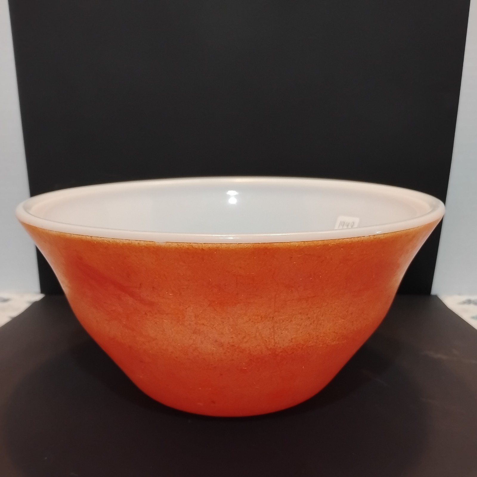 McKee Bell-Shaped Milk Glass Mixing Bowl ~ Orange / Red ~ 9” McKee Bell-Shaped Milk Glass Mixing Bowl ~ Orange / Red ~ 9”