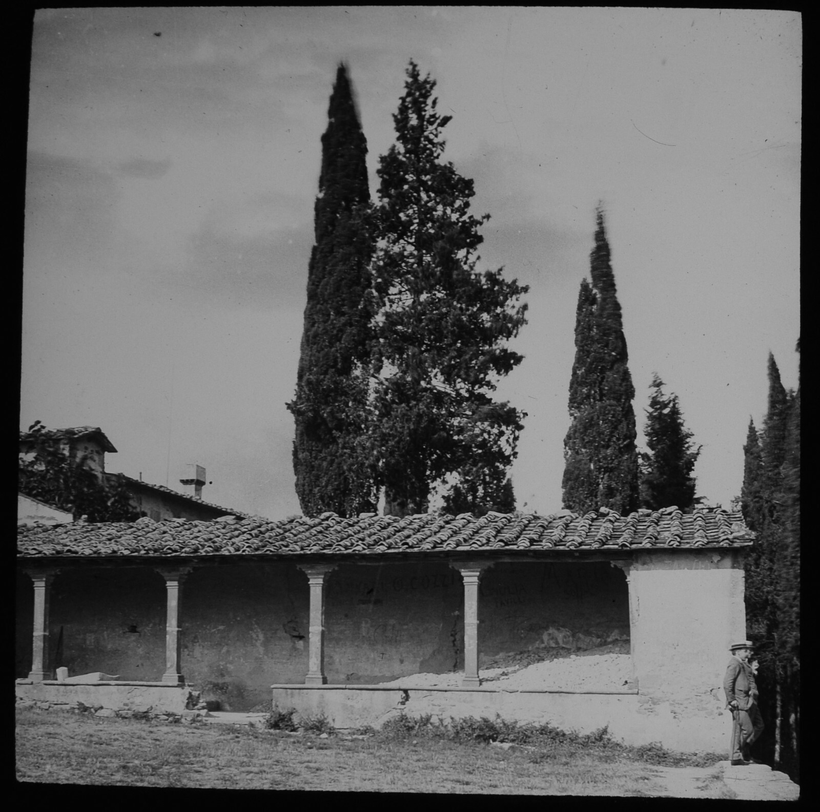 ANTIQUE Magic Lantern Slide FIESOLE MONASTERY C1910 PHOTO .. ITALY ANTIQUE Magic Lantern Slide FIESOLE MONASTERY C1910 PHOTO .. ITALY