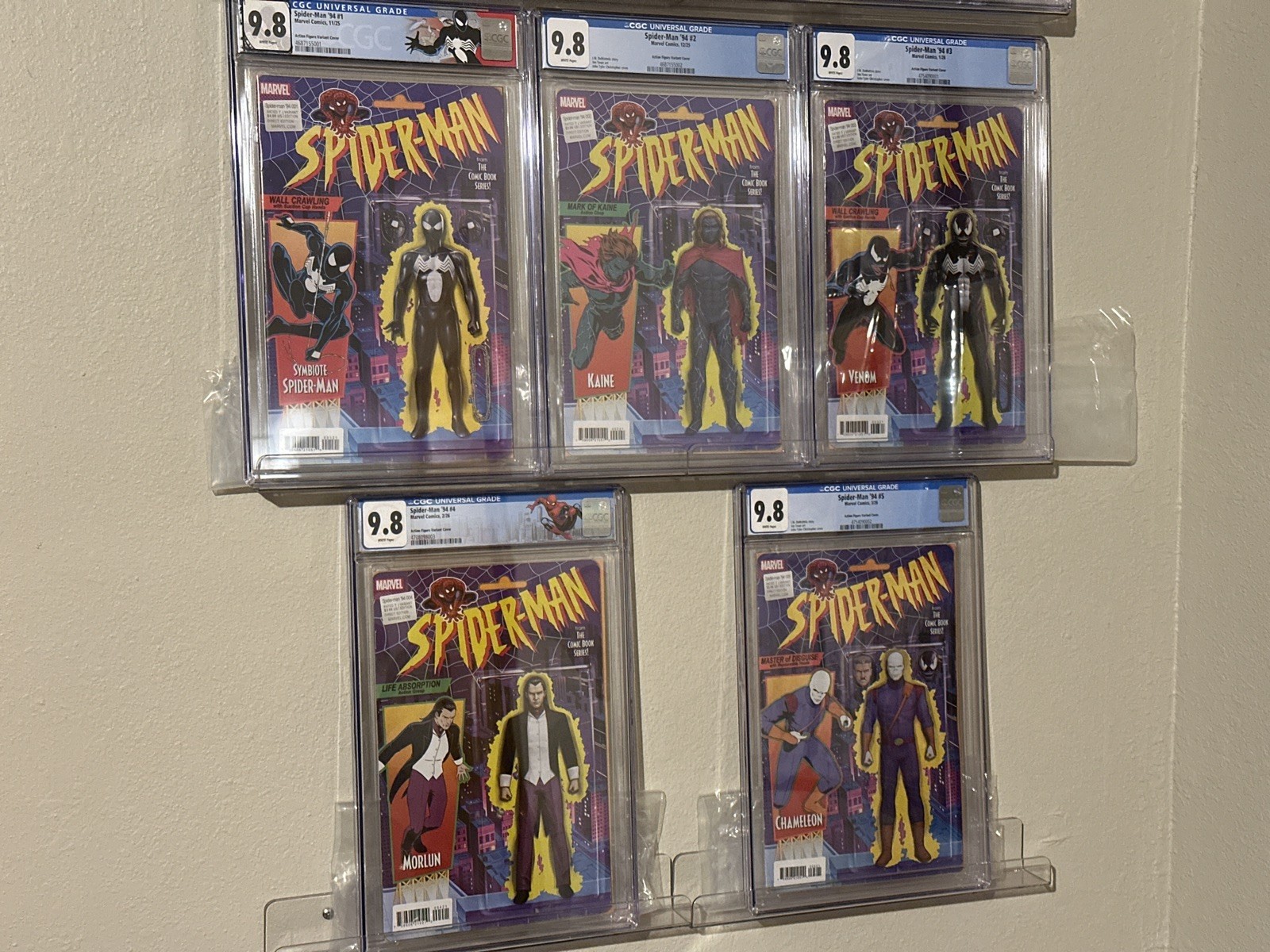 ALL 9.8 Spider-Man '94 #1-5 Full Set Christopher Action Figure Variant π₯π ALL 9.8 Spider-Man '94 #1-5 Full Set Christopher Action Figure Variant π₯π