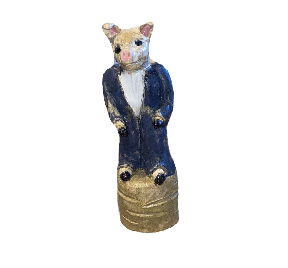 Vintage Pig Sculpture Anthropomorphic Art Figurine Statue Hog Sopwith Rare Ooak Vintage Pig Sculpture Anthropomorphic Art Figurine Statue Hog Sopwith Rare Ooak