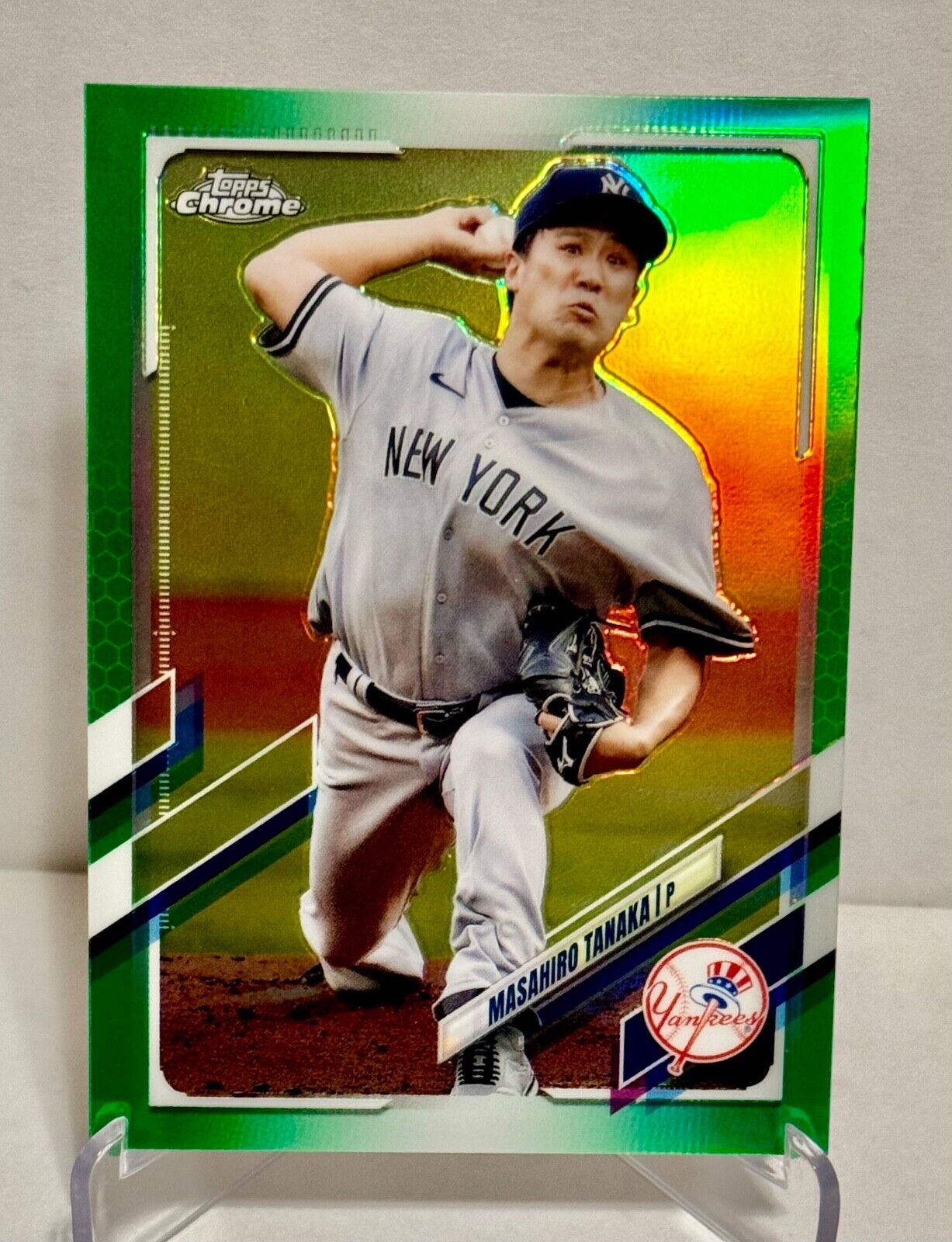 Masahiro Tanaka - 2021 Topps Chrome #131 Green Refractor /99 - New York Yankees