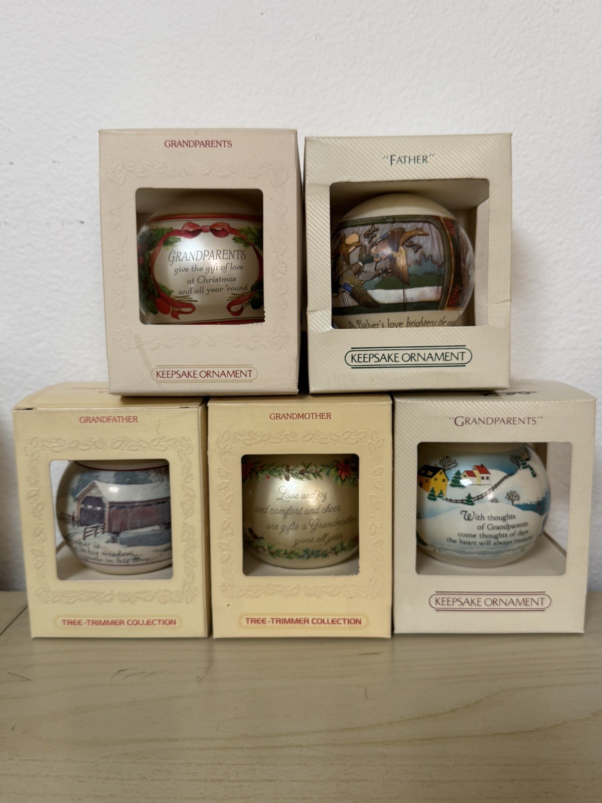 VTG Hallmark Christmas Ornaments Grandparents, Grandfather, Grandmother, Father VTG Hallmark Christmas Ornaments Grandparents, Grandfather, Grandmother, Father