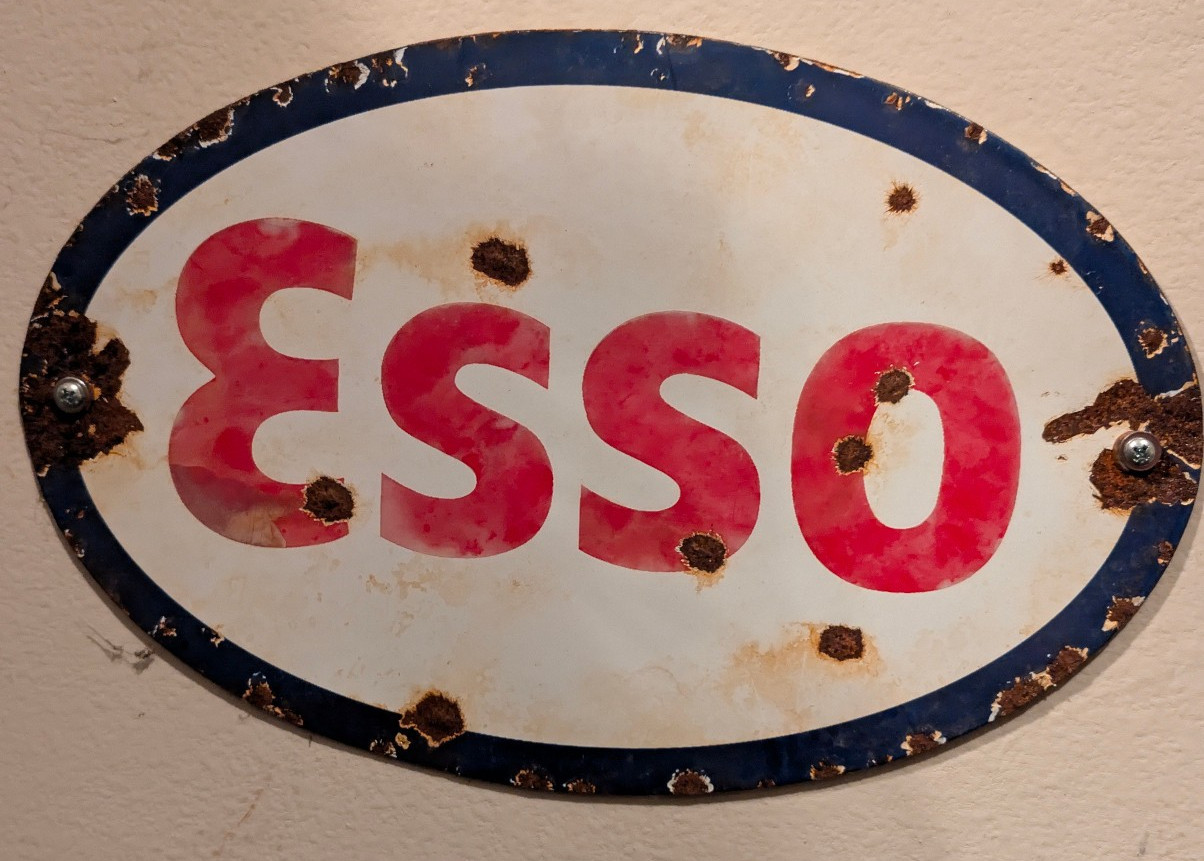Vintage Esso Gasoline Porcelain Metal sign 12x8 Vintage Esso Gasoline Porcelain Metal sign 12x8