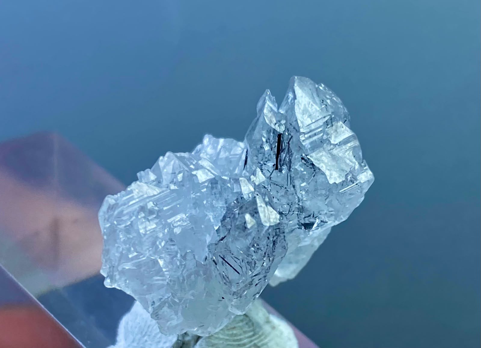 Natural Etched Quartz With Tourmaline Crystal Specimen Afghanistan 34 Carats Natural Etched Quartz With Tourmaline Crystal Specimen Afghanistan 34 Carats