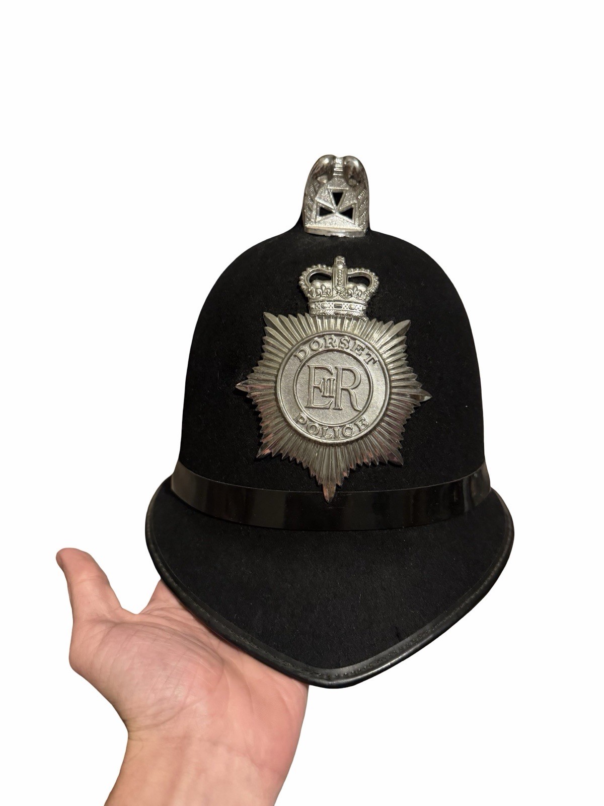Obsolete and rare VINTAGE 1960s DORSET POLICE QC COXCOMB HELMET Obsolete and rare VINTAGE 1960s DORSET POLICE QC COXCOMB HELMET