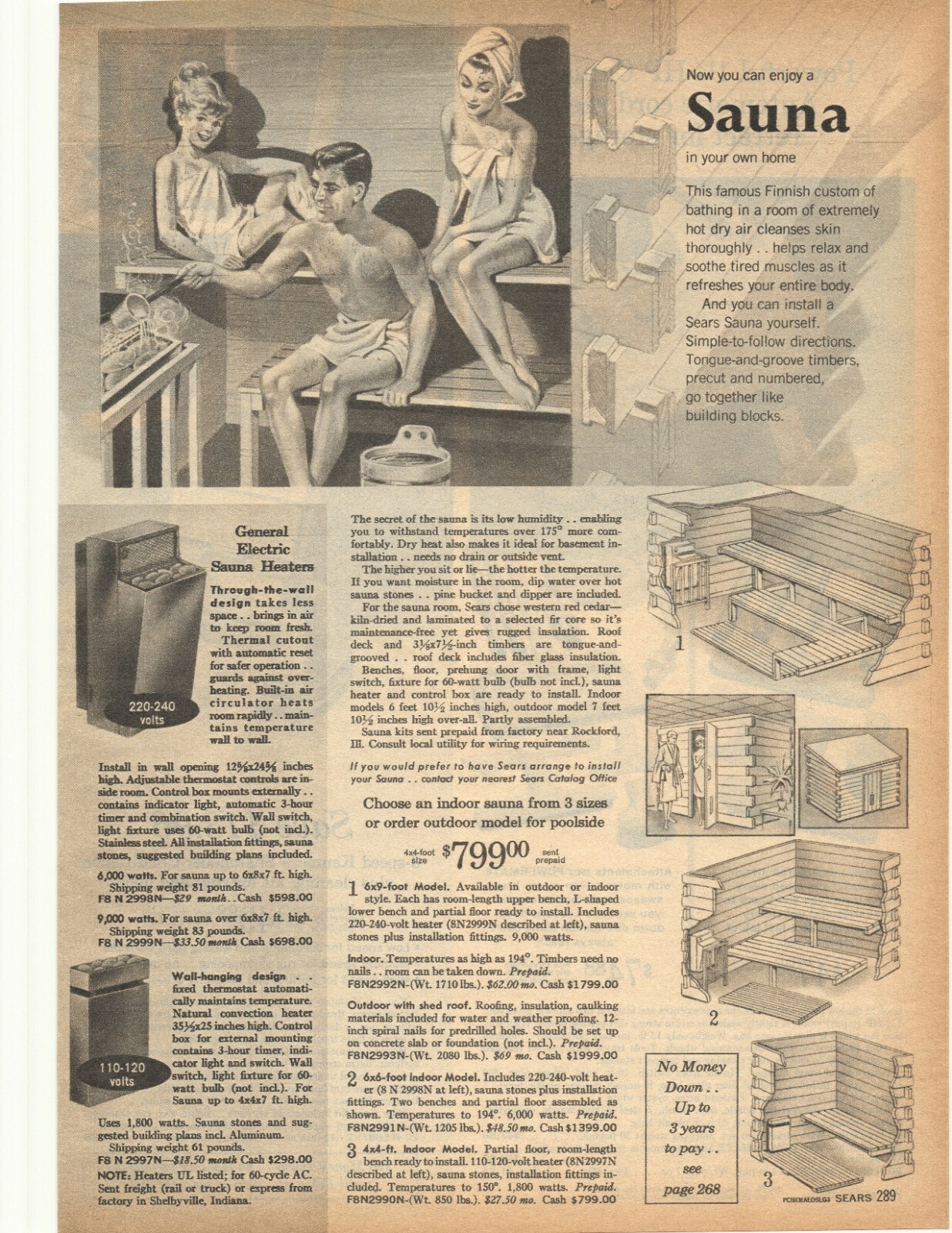 1965 Sears Sauna, Kenmore Shampooer Double Sided Sears Advertisement 1965 Sears Sauna, Kenmore Shampooer Double Sided Sears Advertisement