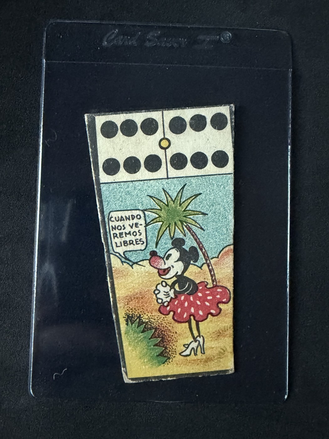 1934 Mickey Mouse Domino 6-6 Minnie Mouse Walt Disney Vintage Rare Card