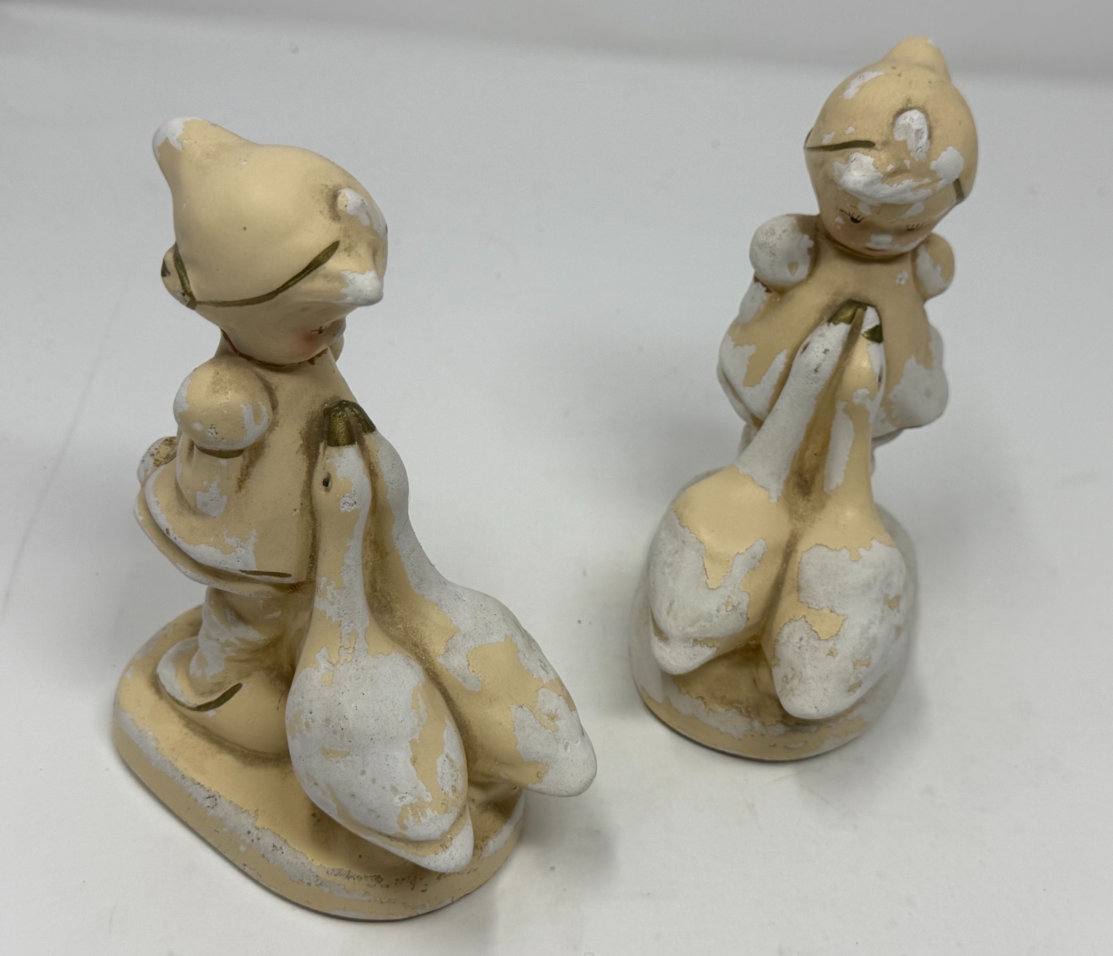 Vintage Coventry Ware Girl Geese Figurines Pair Farmhouse Country Decor 5\ Vintage Coventry Ware Girl Geese Figurines Pair Farmhouse Country Decor 5\