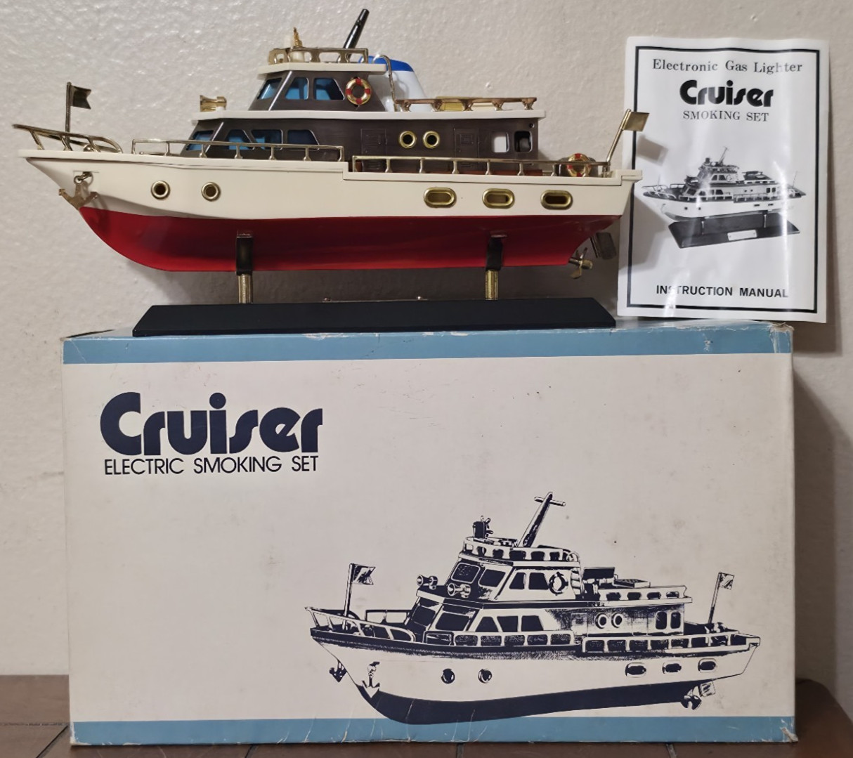 Rare Vintage Waco Boat Yacht Cabin Cruiser Desk Table Lighter Japan 60\'s W/BOX Rare Vintage Waco Boat Yacht Cabin Cruiser Desk Table Lighter Japan 60\'s W/BOX