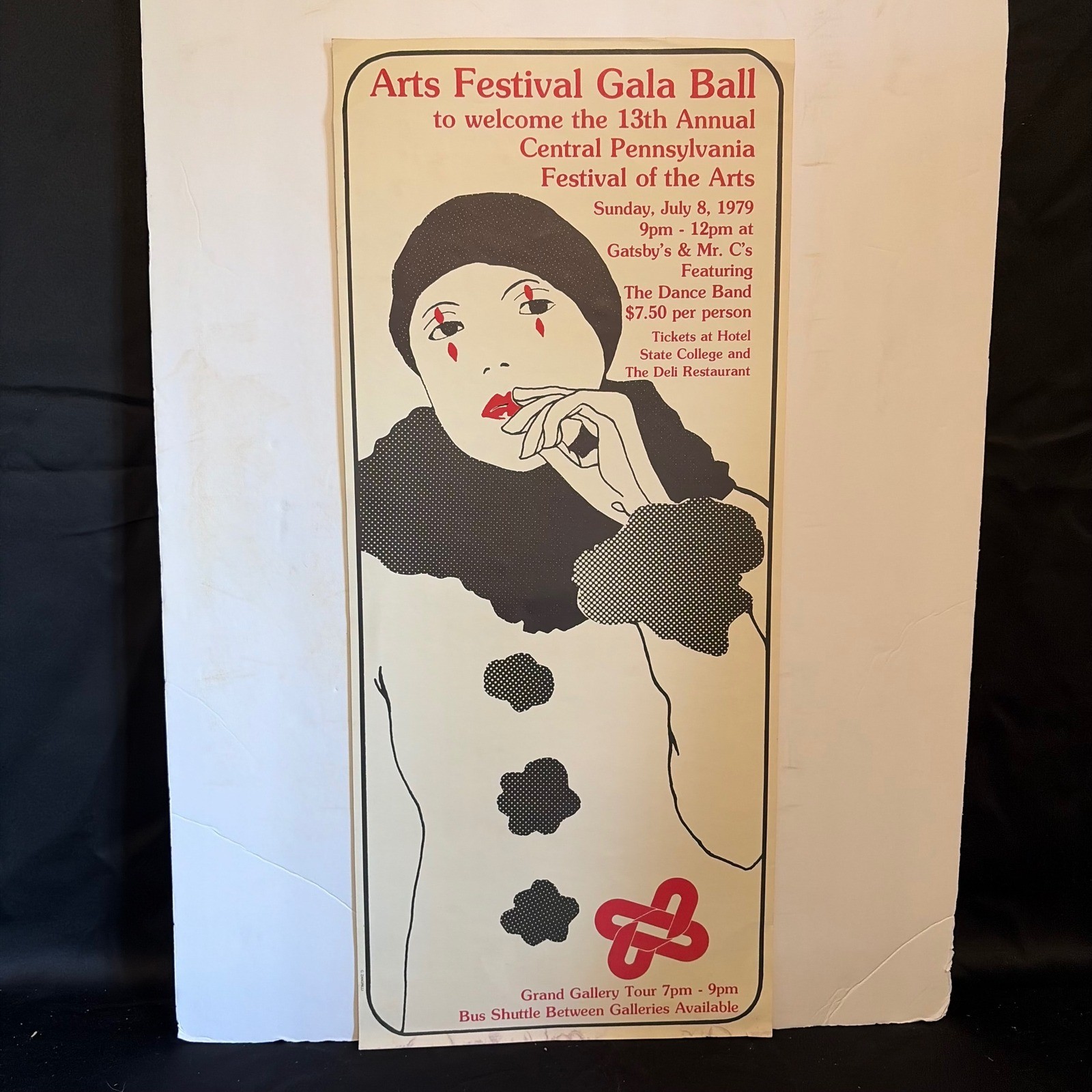 Vintage 1979 Central PA Festival of the Arts Gala Ball Poster Pierrot Zangrilli Vintage 1979 Central PA Festival of the Arts Gala Ball Poster Pierrot Zangrilli