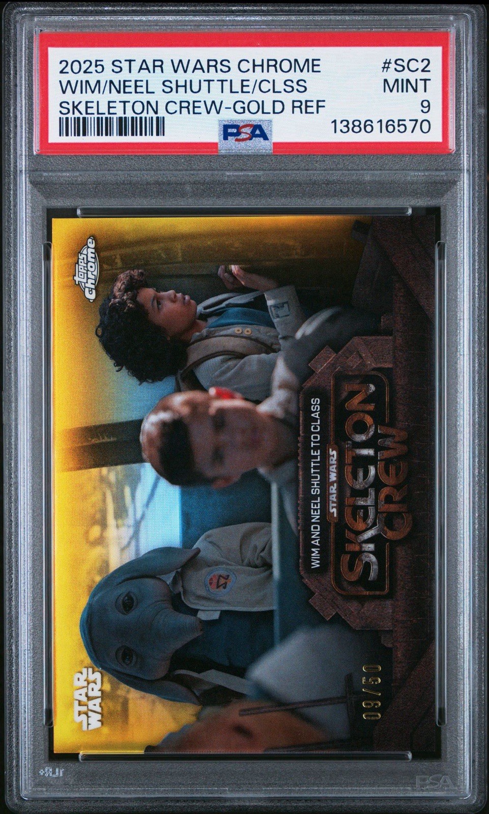 2025 Topps Chrome Star Wars Skeleton Crew Gold Refractor /50 PSA 9 POP 1 SC2 2025 Topps Chrome Star Wars Skeleton Crew Gold Refractor /50 PSA 9 POP 1 SC2