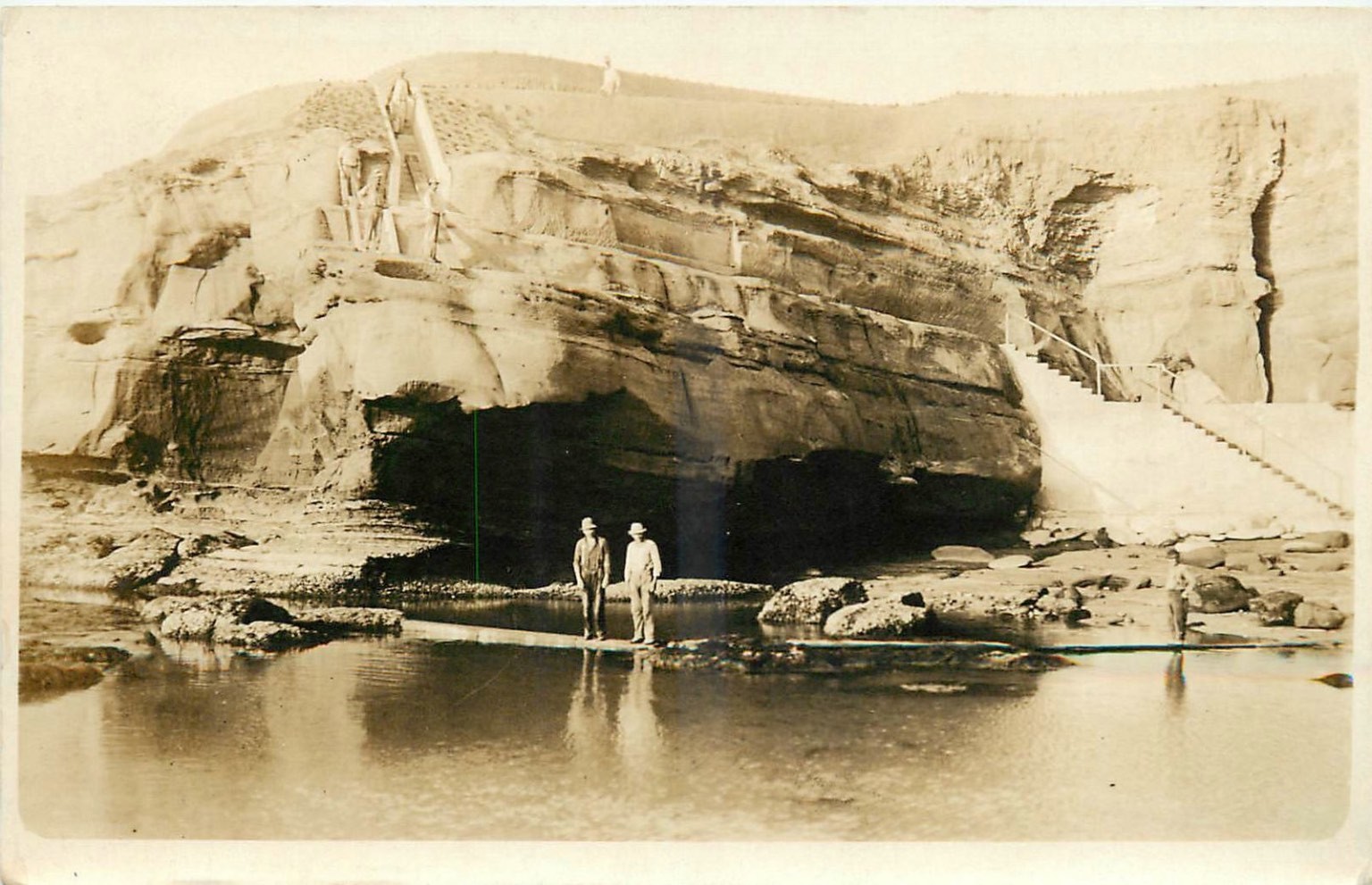 Vintage 1920s San Diego Sunset Cliffs RPPC Ocean View Men Stairs California Vintage 1920s San Diego Sunset Cliffs RPPC Ocean View Men Stairs California