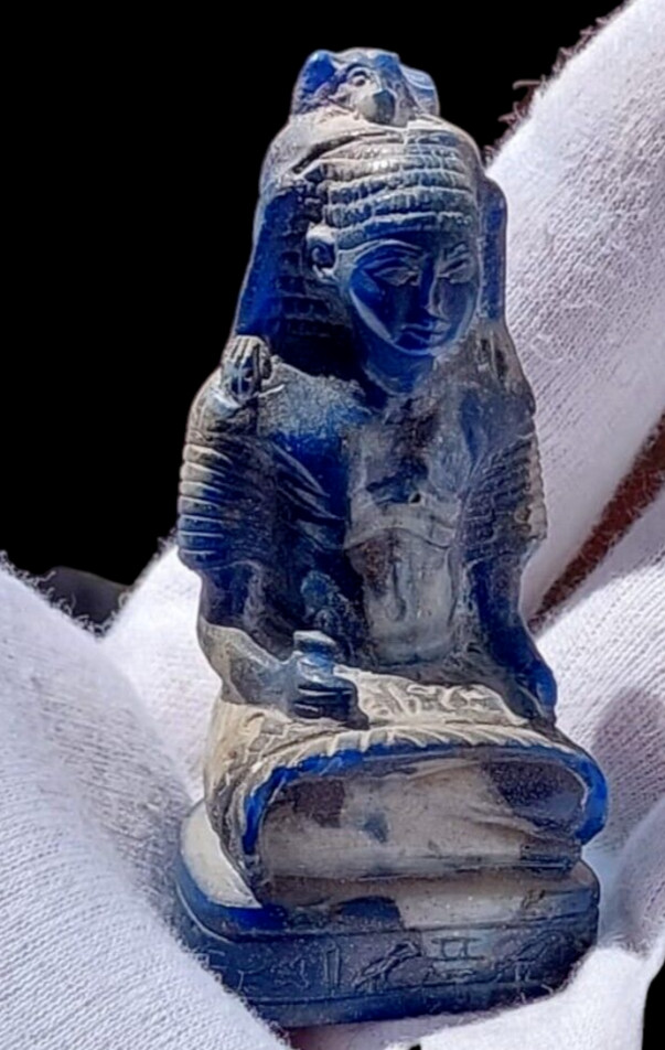 A RARE BLUE PIECE OF QUEEN MAAT OF JUSTICE, ANTIQUITIES OF  PHARAONIC EGYPT BC