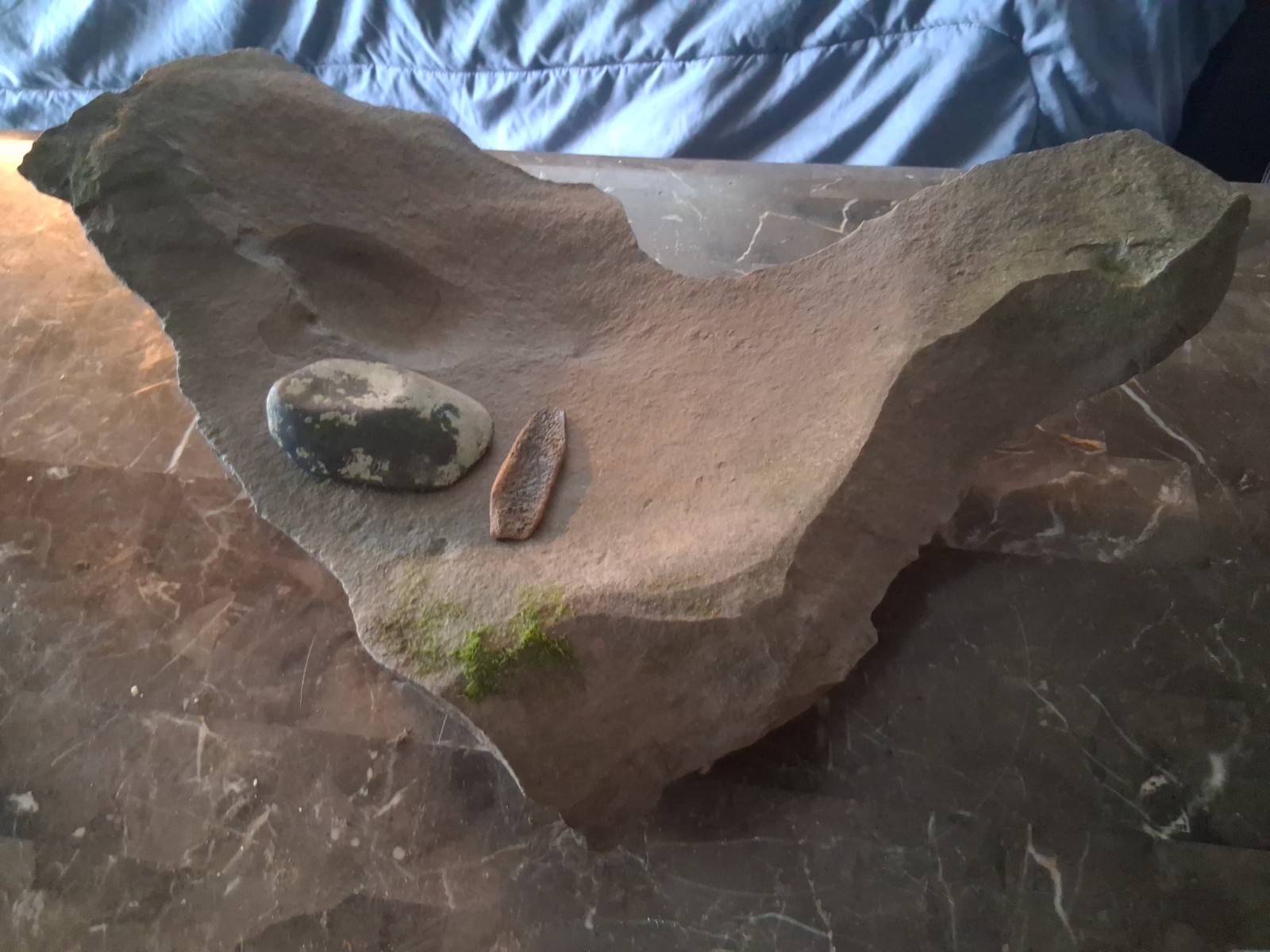 Ancient Native Indian Museum Quality,Grind Stone, Hopewell central Iowa artifact