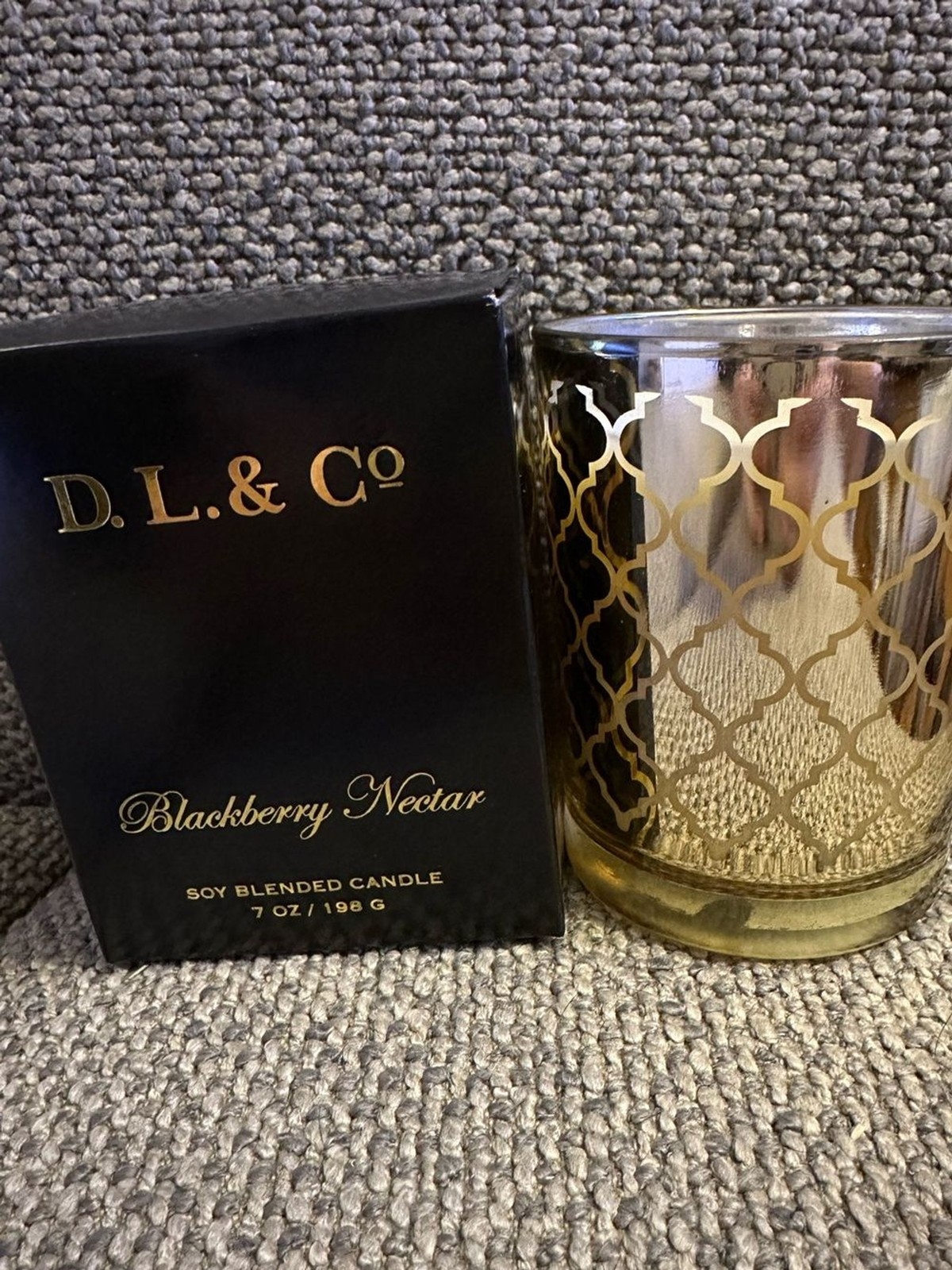 D.L. & Co Blackberry Nectar Gold Decorative Soy Candle 7 oz