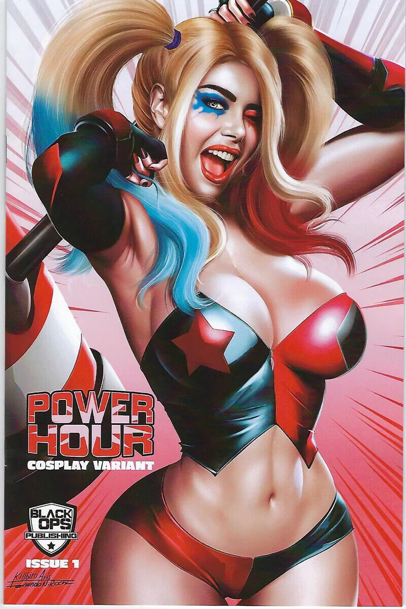 Power Hour #1 Fernando Rocha Harley Cosplay Cover (A) Black Ops Publishing
