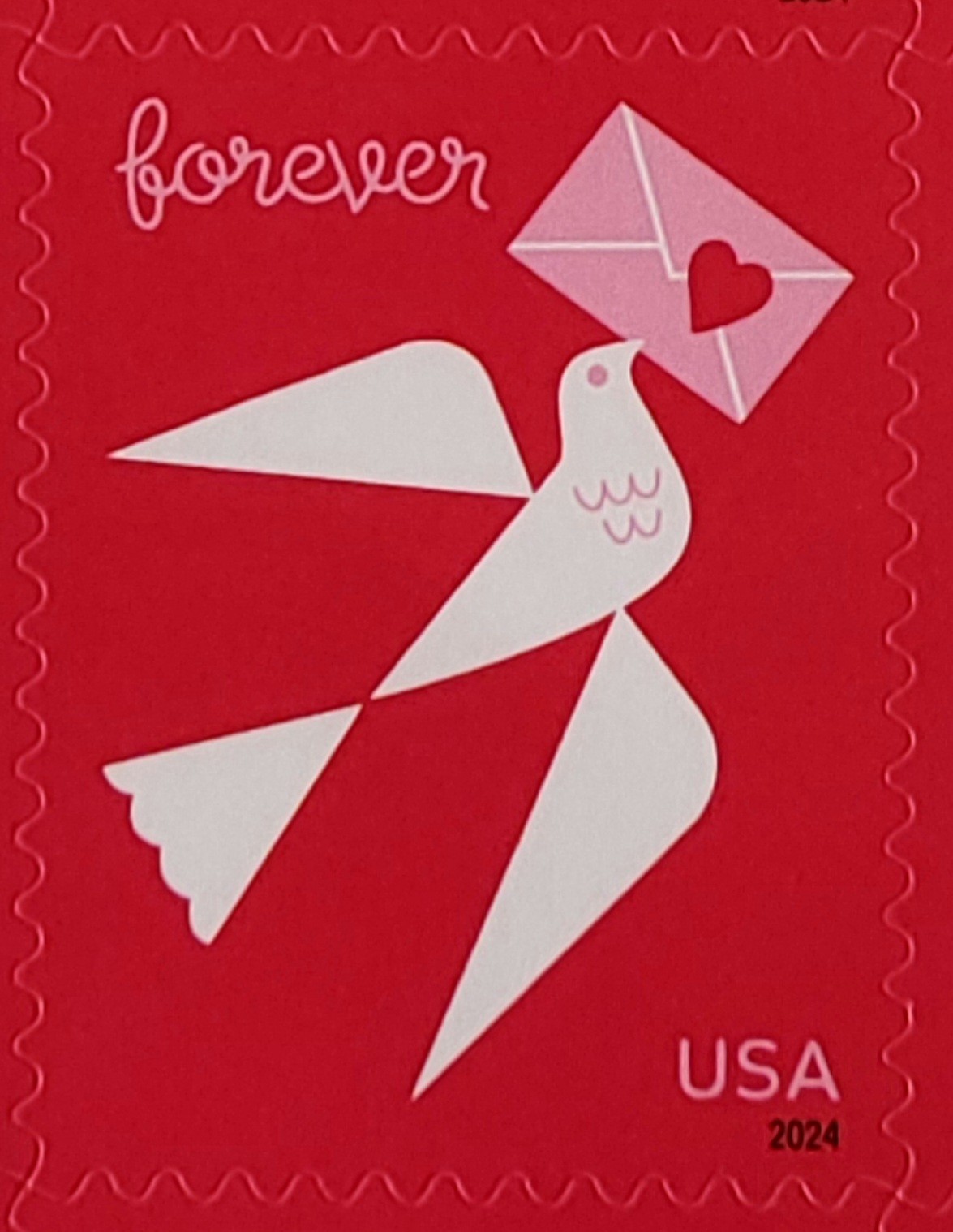 2024 LOVE ❤️ SHEET OF 20 FIRST CLASS LETTER STAMPS DOVE WITH HEART LOVE 2024 LOVE ❤️ SHEET OF 20 FIRST CLASS LETTER STAMPS DOVE WITH HEART LOVE