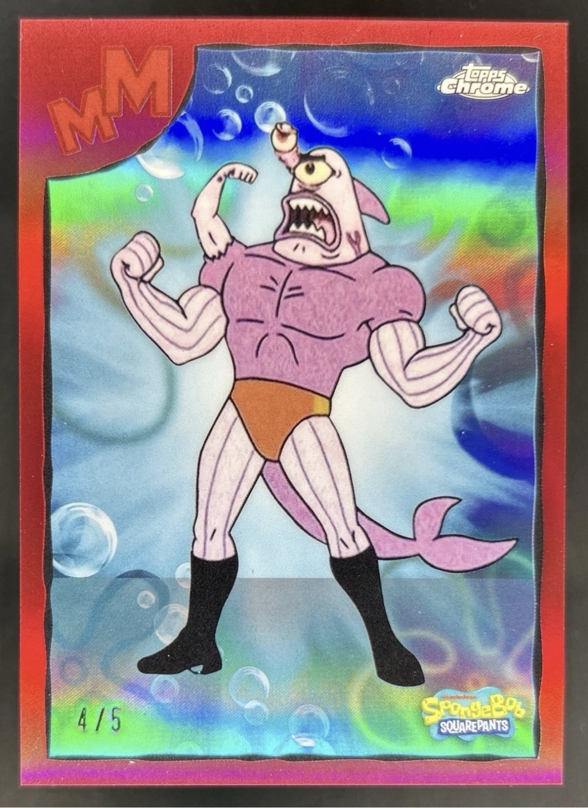 2025 Topps Chrome SpongeBob Atomic Flounder Mermaid Man and Barnacle Boy Red #/5 2025 Topps Chrome SpongeBob Atomic Flounder Mermaid Man and Barnacle Boy Red #/5