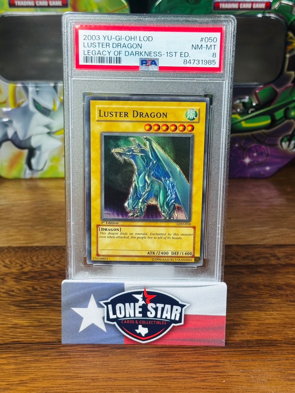 2003 Yu-Gi-Oh Legacy of Darkness Luster Dragon 1st Edition #050 PSA 8 2003 Yu-Gi-Oh Legacy of Darkness Luster Dragon 1st Edition #050 PSA 8