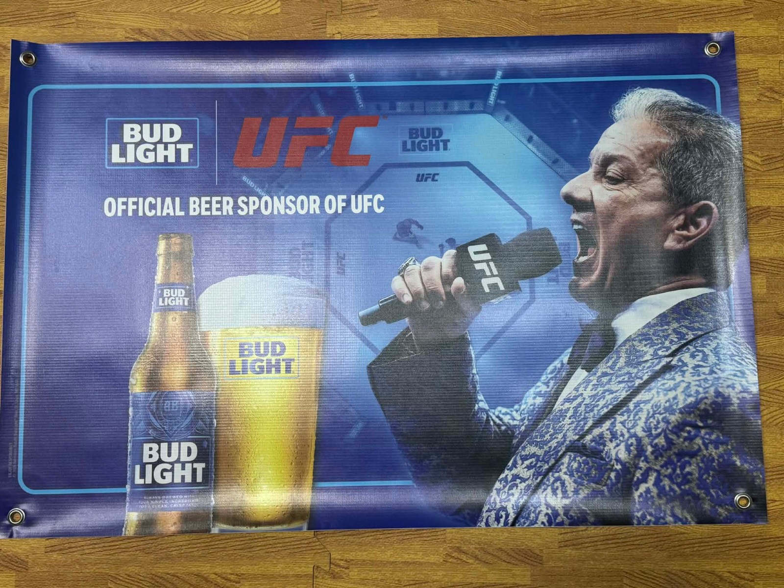 Bud Light UFC Octagon Banner Official Sponsor MMA Beer Bar Decor 36x24v Bud Light UFC Octagon Banner Official Sponsor MMA Beer Bar Decor 36x24v