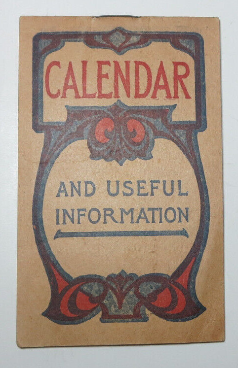 EMERSON'S BROMO-SELTZER 1911-12 CALENDAR BOOKLET - SOME USEFUL INFORMATION EMERSON'S BROMO-SELTZER 1911-12 CALENDAR BOOKLET - SOME USEFUL INFORMATION
