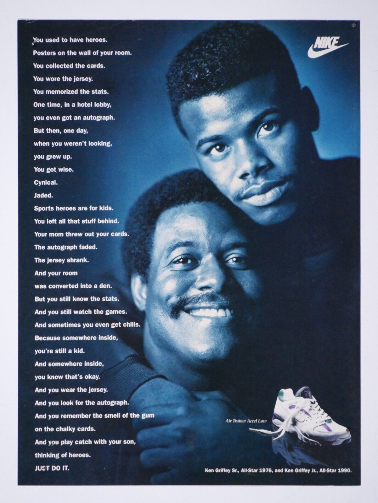 Ken Griffey Ken Griffey Jr. Vintage 1992 Nike MLB All Stars Original Print Ad