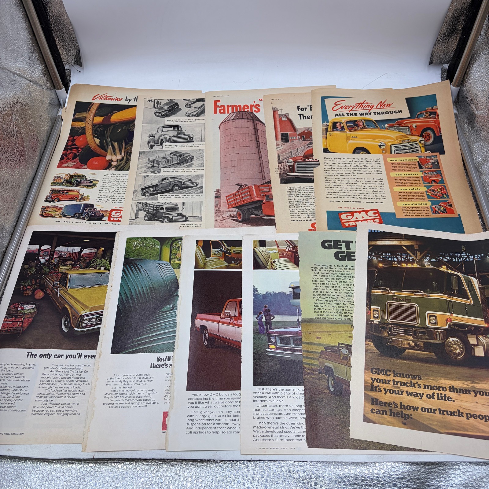 Lot of 11 Vintage 1949-1978 GMC Truck Magazine Ads Pickup Cabover Farm Lot of 11 Vintage 1949-1978 GMC Truck Magazine Ads Pickup Cabover Farm