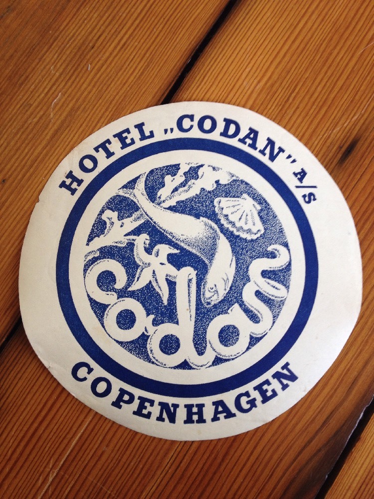 Vintage Antique Hotel Codan Copenhagen Denmark Hotel Luggage Label Sticker