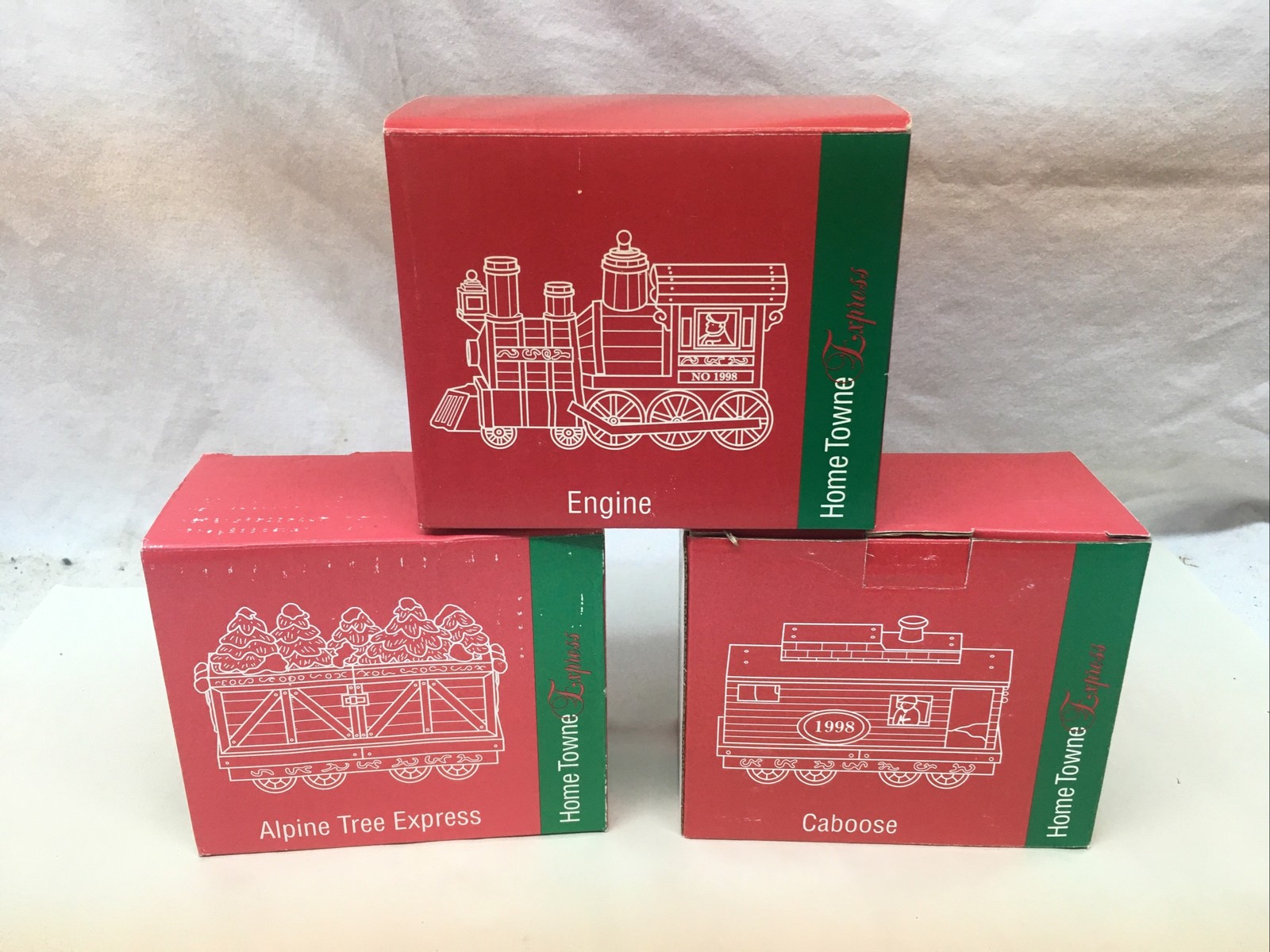 Vintage 1998 JC Penney Home Towne Express Christmas Train Set of 3 Resin NIB Vintage 1998 JC Penney Home Towne Express Christmas Train Set of 3 Resin NIB