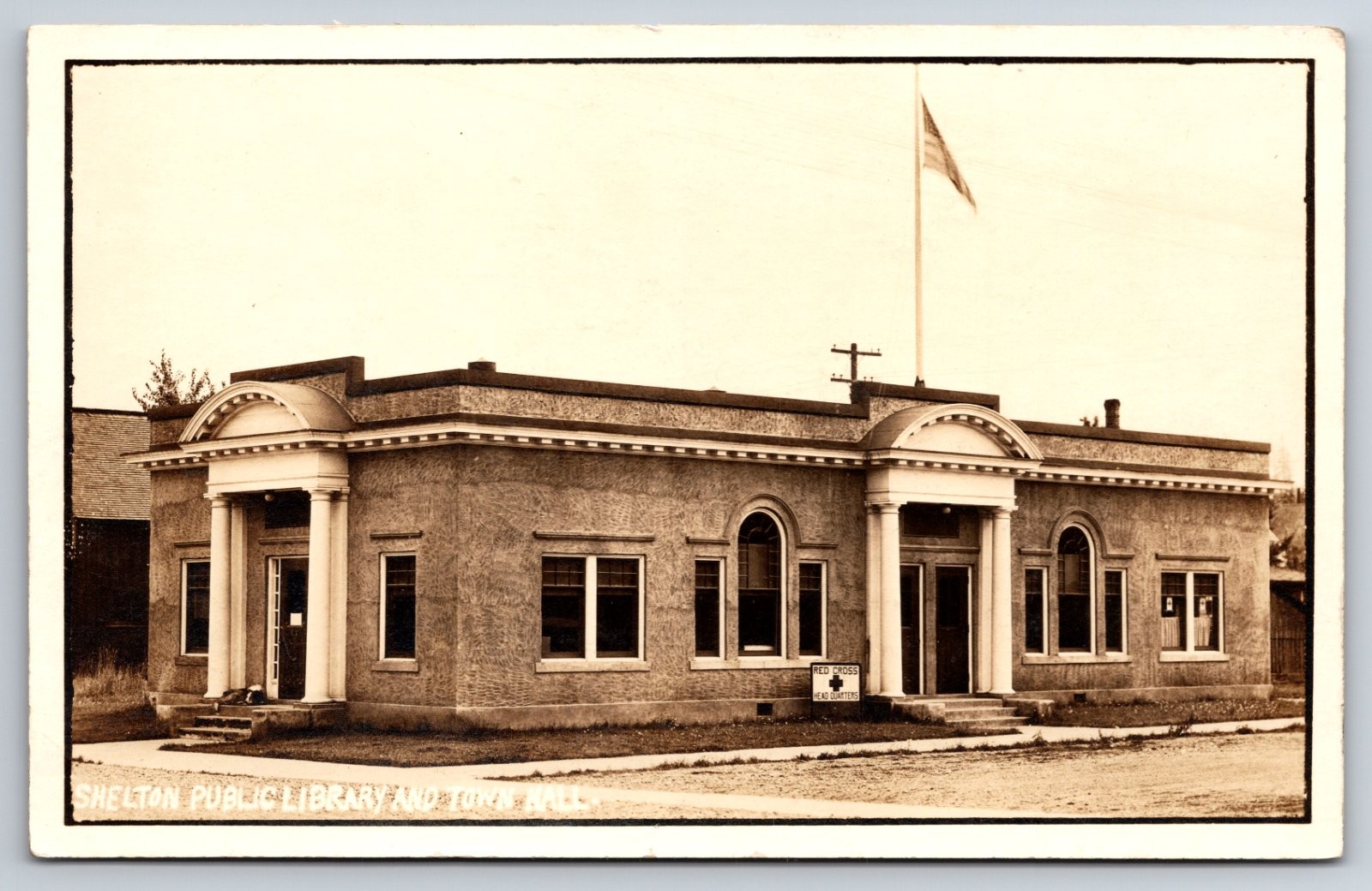 Shelton Washington Public Library Town Hall Red Cross HQ Real Photo RPPC Shelton Washington Public Library Town Hall Red Cross HQ Real Photo RPPC