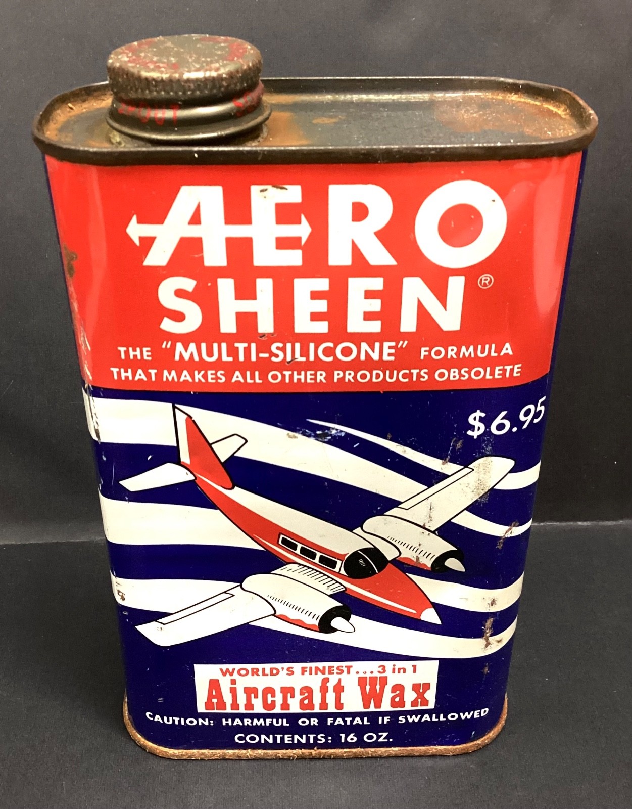 Vintage AERO SHEEN Multi-Silicone Aircraft Wax 16oz. Can Vintage AERO SHEEN Multi-Silicone Aircraft Wax 16oz. Can