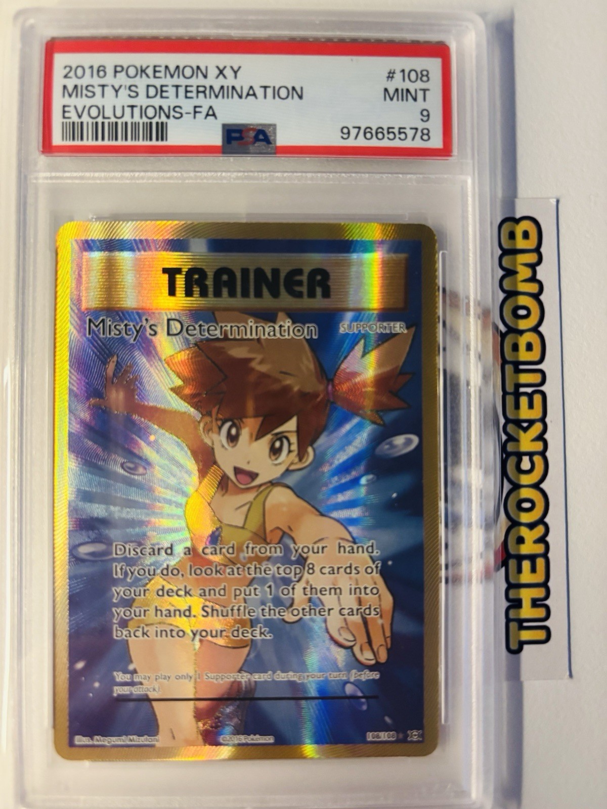 Pokemon Misty's Determination Trainer XY FA 2016 108/108 Evolutions PSA 9 MINT
