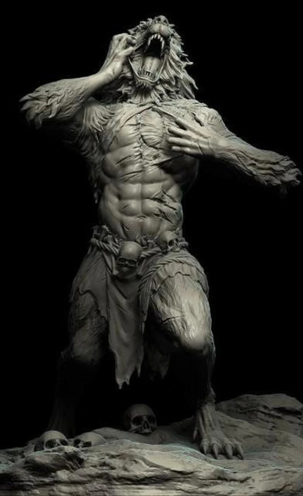 The Werewolf Resin Sculpture Statue Model Kit   size choices Unpainted/Unassembl