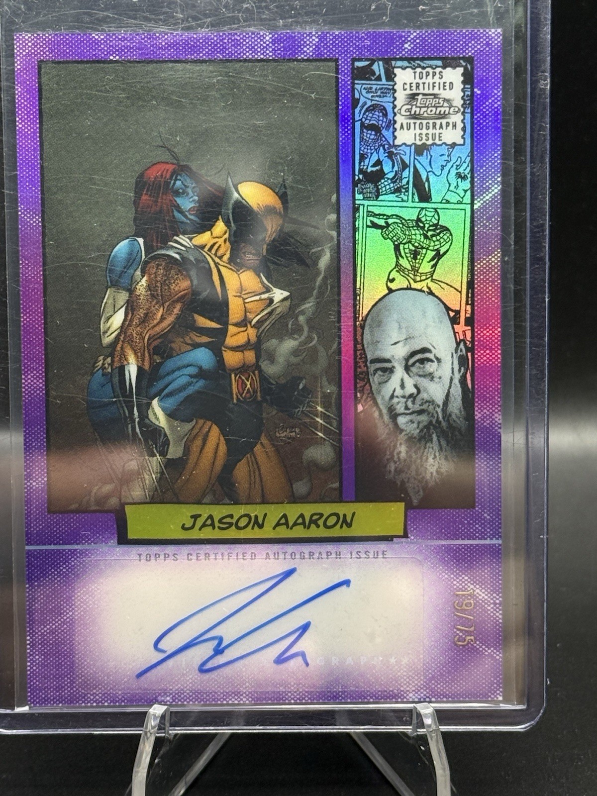 2024 Topps Marvel Chrome CREATOR AUTO PURPLE #CA-JA Wolverine -Jason Aaron /75 2024 Topps Marvel Chrome CREATOR AUTO PURPLE #CA-JA Wolverine -Jason Aaron /75