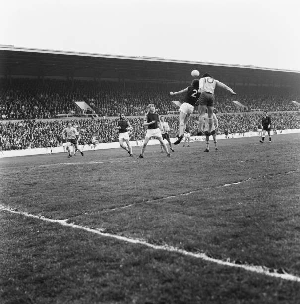 Arsenal midfielder Ray Kennedy heads his side front 28th April 197- Old Photo Arsenal midfielder Ray Kennedy heads his side front 28th April 197- Old Photo
