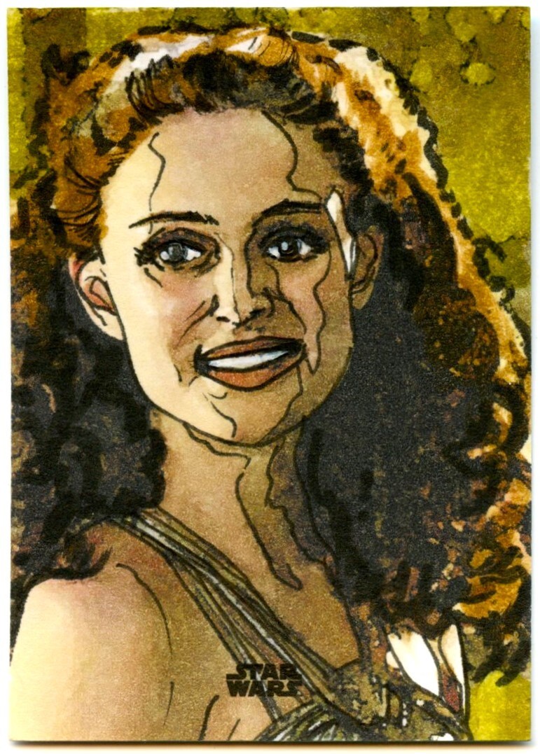 PADME AMIDALA 2023 TOPPS FINEST STAR WARS SKETCH BY MICHAEL MUNSHAW SP 1/1 PADME AMIDALA 2023 TOPPS FINEST STAR WARS SKETCH BY MICHAEL MUNSHAW SP 1/1