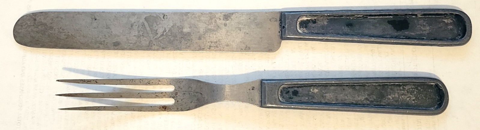 Indian War Era Knife and Fork Original Both Marked Rare