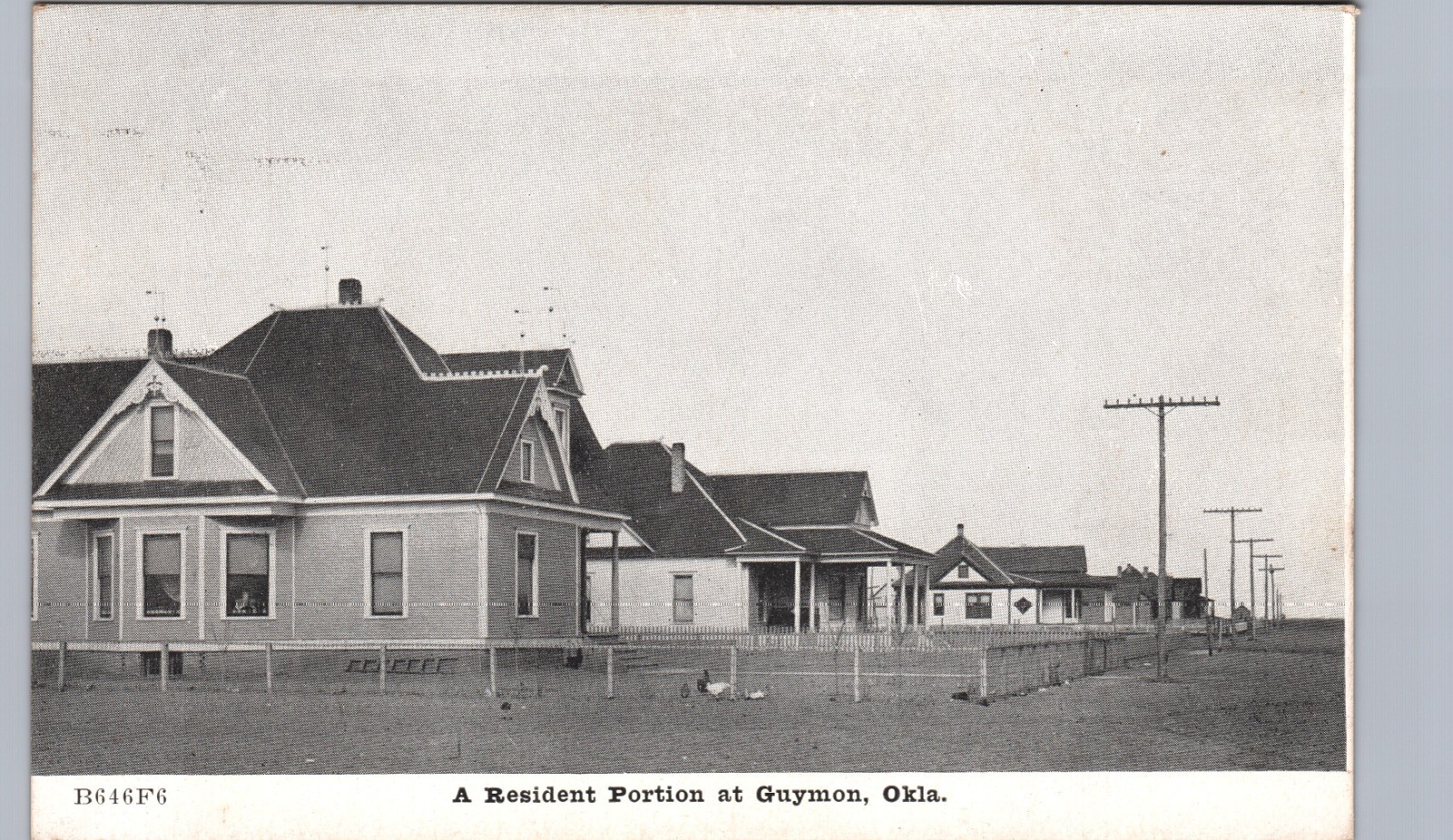 RESIDENTIAL STREET HOUSES c1900 guymon ok original antique postcard oklahoma RESIDENTIAL STREET HOUSES c1900 guymon ok original antique postcard oklahoma