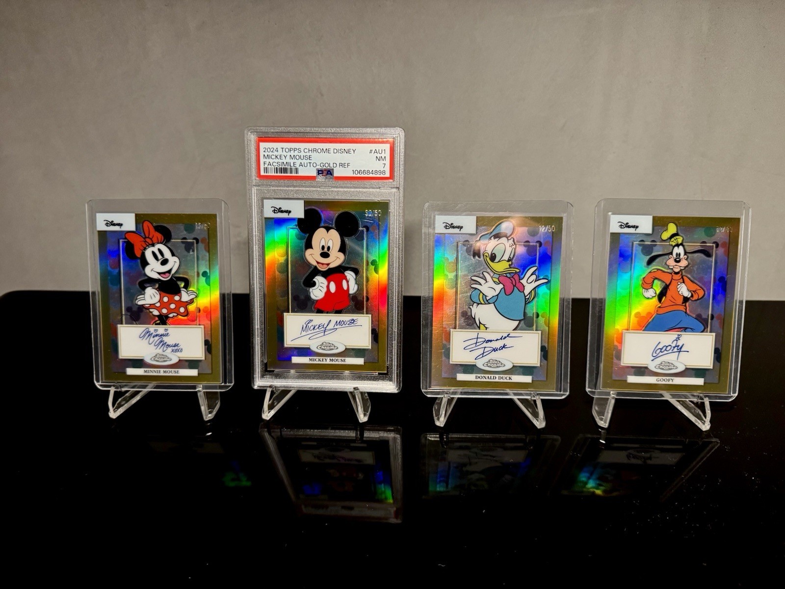 2024 Topps Chrome Disney Gold /50 Facsimile Auto Mickey Minnie Donald Goofy Lot