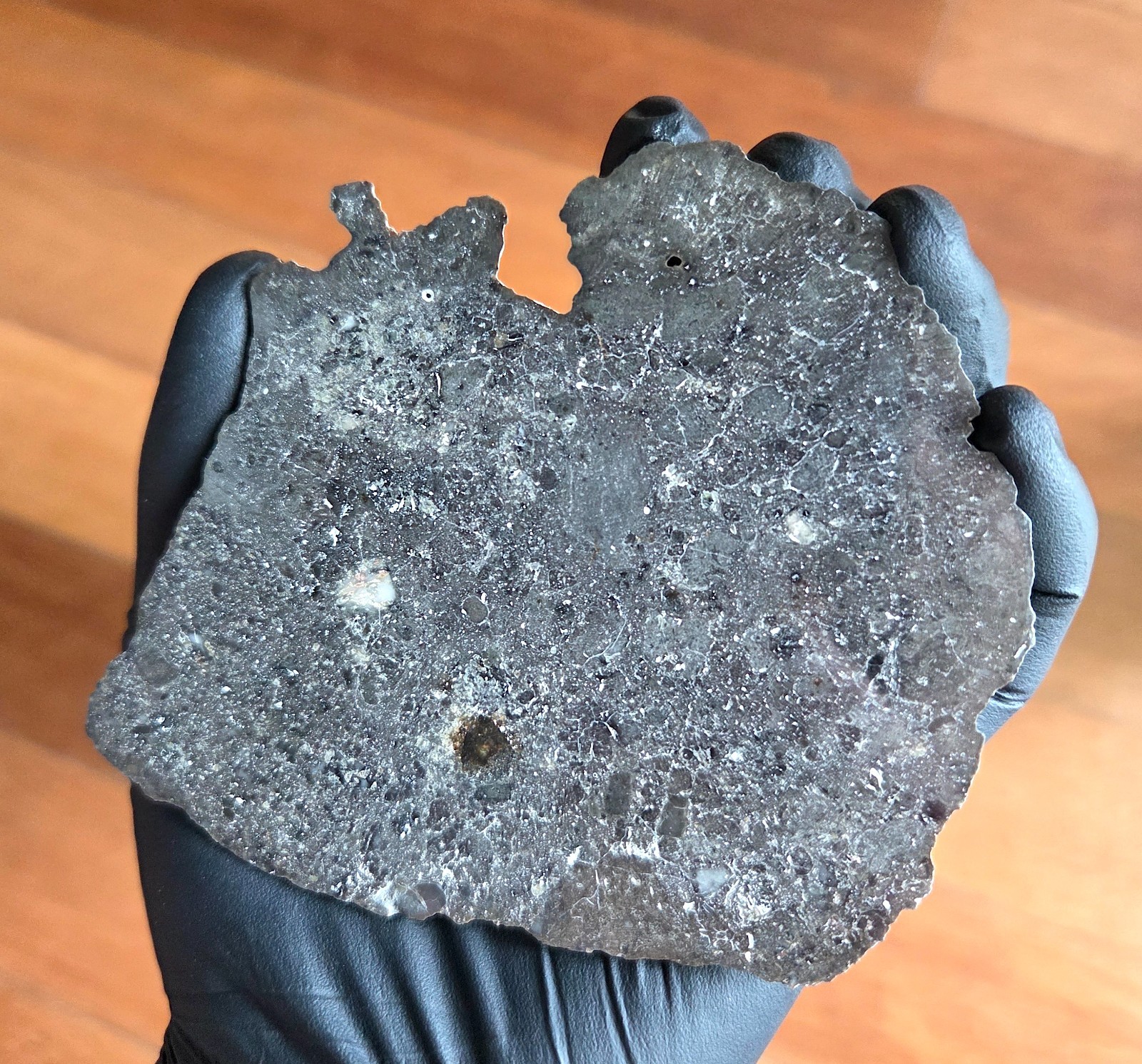 Museum Grade 65g Lunar Meteorite NWA 17509 Troctolite, Large Full MOON Slice Museum Grade 65g Lunar Meteorite NWA 17509 Troctolite, Large Full MOON Slice