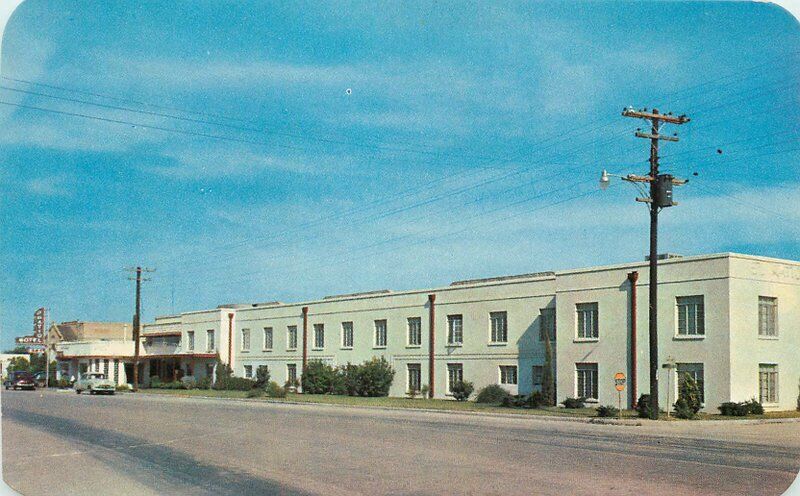 El Patio Motel roadside San Angeleno Texas Wallace Dexter Postcard 12497