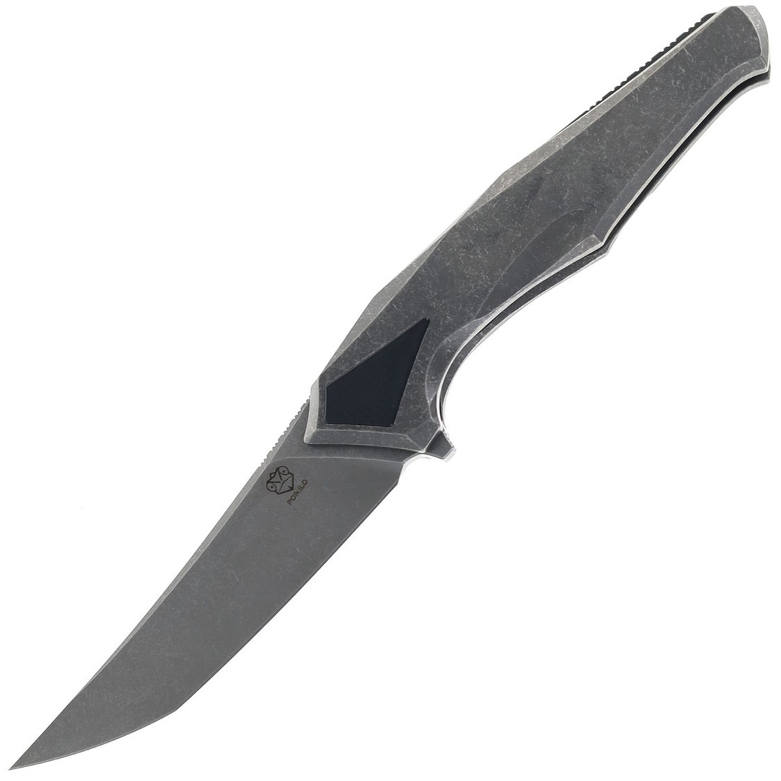 Poikilo Blade Rhino Framelock Folding Knife Dark Titanium Bohler M398 RHINO1 Poikilo Blade Rhino Framelock Folding Knife Dark Titanium Bohler M398 RHINO1