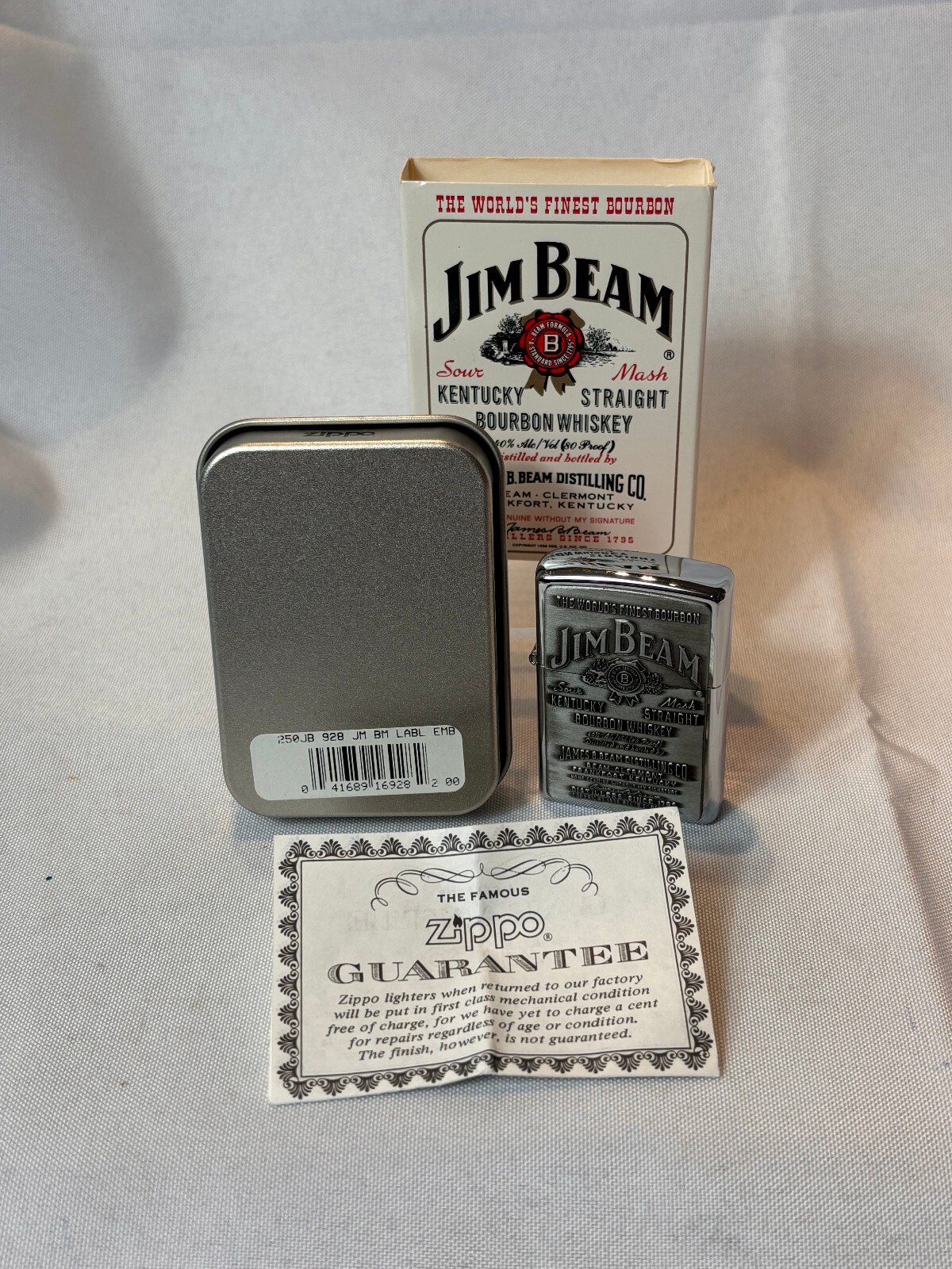 1997 Zippo Lighter Jim Beam Sour Mash Kentucky Whiskey Sticker Sealed W/ Tin 1997 Zippo Lighter Jim Beam Sour Mash Kentucky Whiskey Sticker Sealed W/ Tin