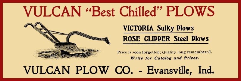 Vulcan Plow Co. of Evansville, Indiana NEW Sign: 12x36 Vulcan Plow Co. of Evansville, Indiana NEW Sign: 12x36