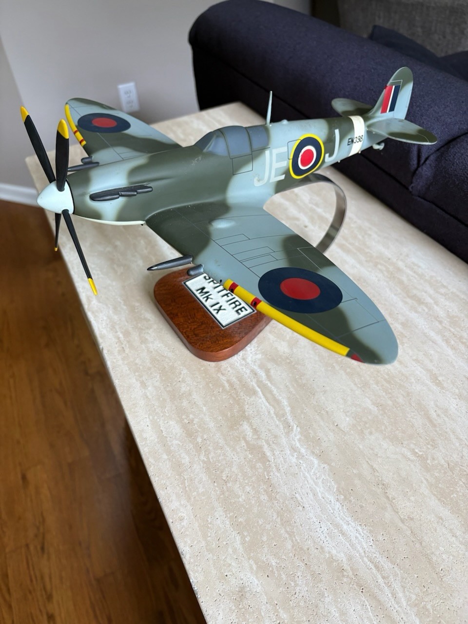 Spitfire Mk IX RAF Collectible Military Aircraft Desk Model w/ Stand Spitfire Mk IX RAF Collectible Military Aircraft Desk Model w/ Stand