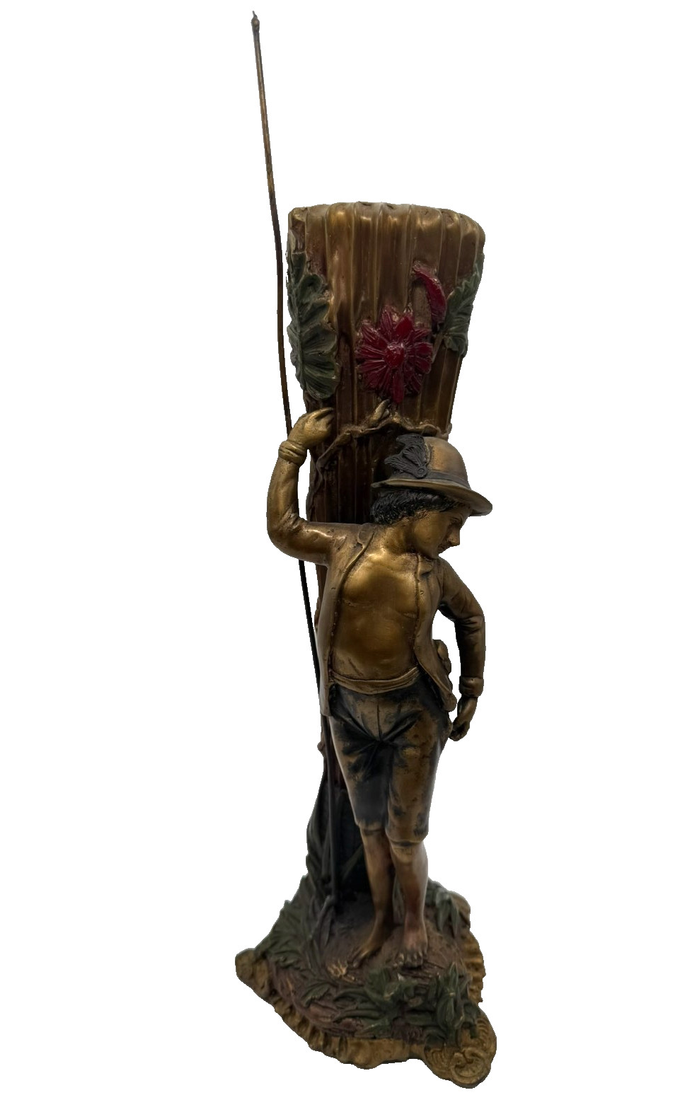 Antique Art Nouveau Figural Boy Bronze Flower Vase 15 Antique Art Nouveau Figural Boy Bronze Flower Vase 15